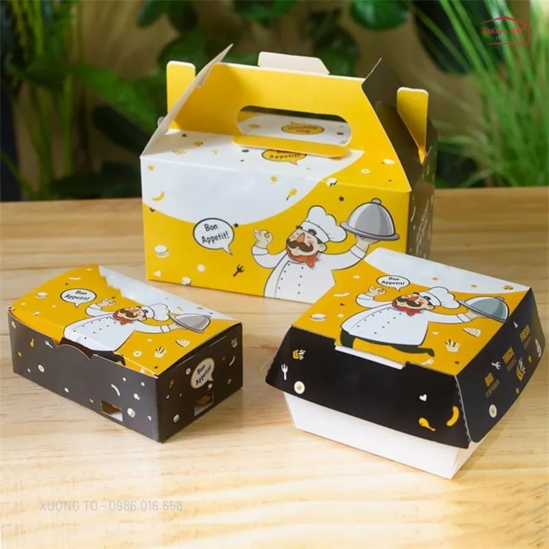Top 7 Mẫu Hộp Gà Rán Quai Xách Tiện Lợi, Giá Tận Xưởng